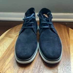 Zegna Blue Suede Ankle Sneaker Boots